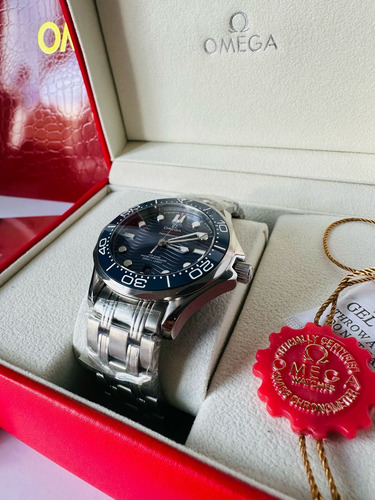 Reloj Pulsera Omega Seamaster Acero Plateado Fondo/azul Plata Azul Marino Azul Marino (Usado)