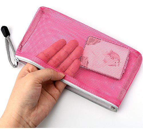 Bolsa De Maquillaje Malla Con Cremallera Compacta 20 Cm