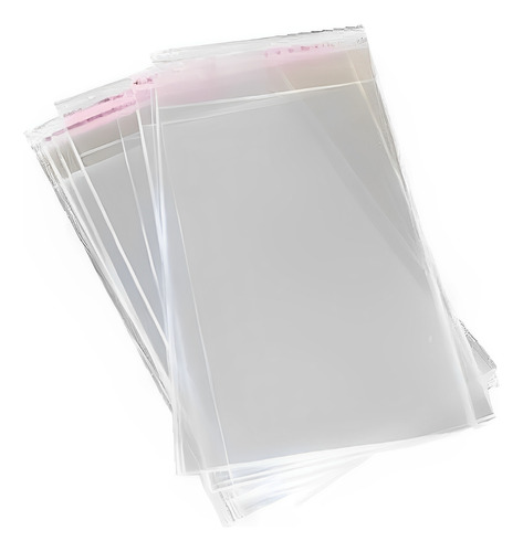 100 Und Saco Adesivado Plástico Transparente C/ Aba 8x10
