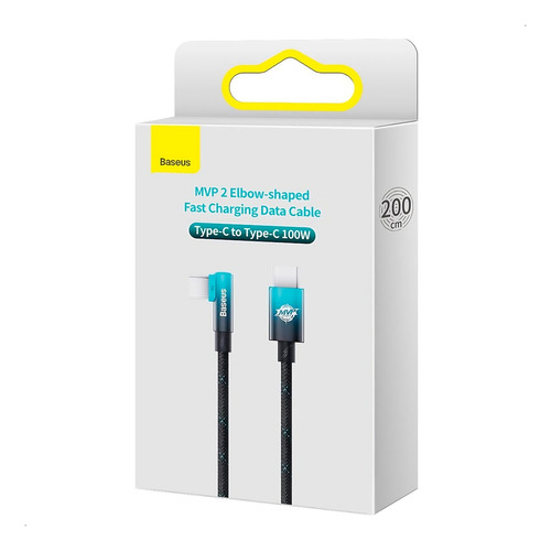 Cable Baseus 100w Usb C 90 Grados 2 Metro Nylon Trenzado