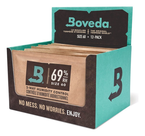 Boveda 69% - 60g Dp C/12un Umidificador Charutos Alimentos