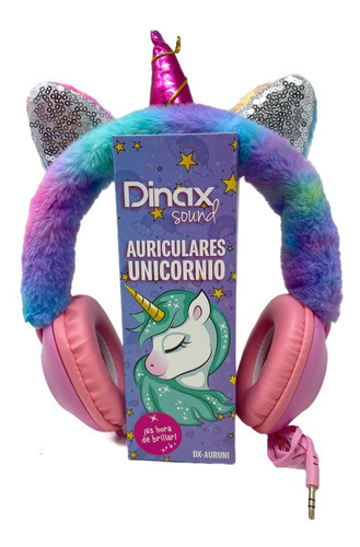 Imagen 3 de 3 de Auricular Unicornio Kids Dinax Peluche Esponjoso
