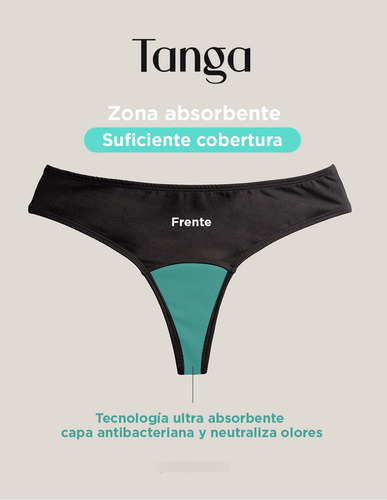 Kit 3 Tanga Menstrual Leflou Flujo Moderado 30ml