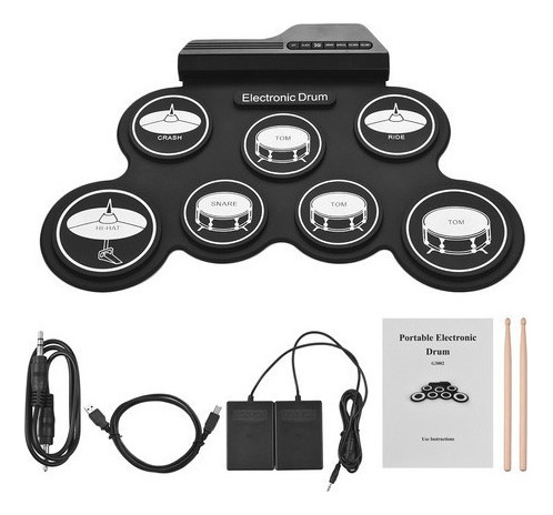 Set De Batería Electrónica Usb Digital Compacto Enrollable