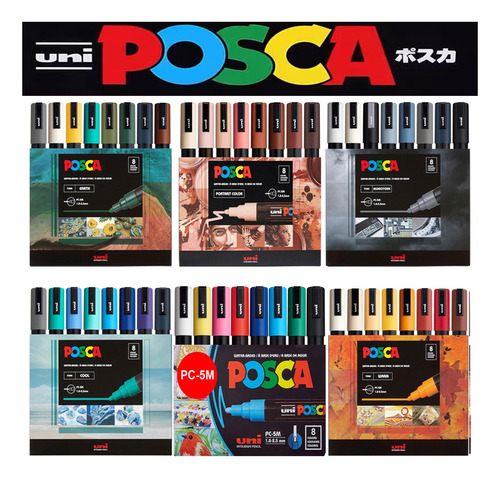 Juego De Rotuladores Pc-1ml 7c Uni Posca, Paquete De Pintura