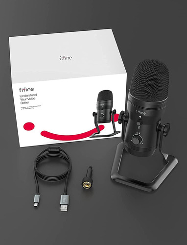 Fifine Usb Micrófono De Estudio De Grabación Micrófono De...