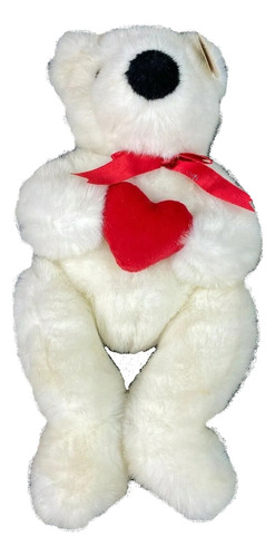 Peluche Ty Classic Oso Blanco Corazón En Manos Edición 1997