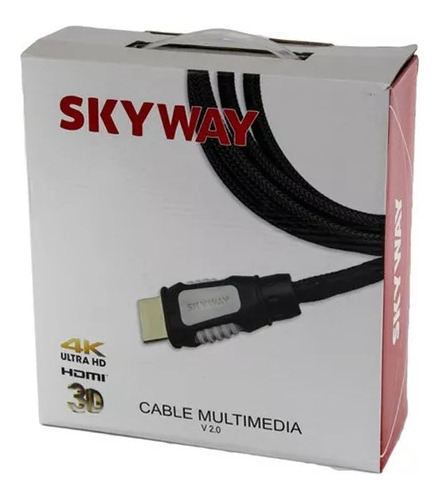 Cable Hdmi 4k 10 Metros Skyway Mallado En Caja