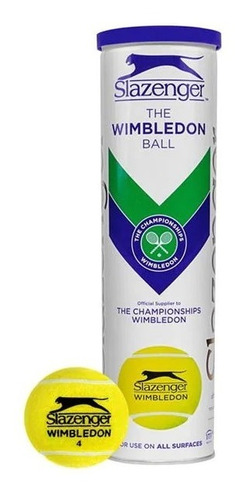 Pelotas De Tenis Torneo Wimbledon Slazenger Tarro De 4 Bolas