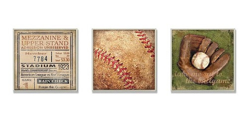 Marcos Decorativos Para Niños De Beisbol De Cuarto (3 Pcs)