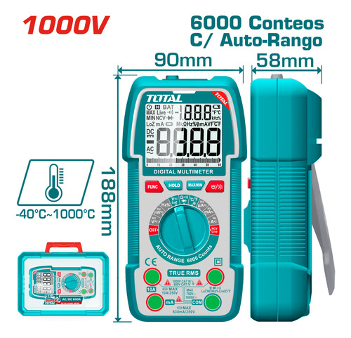 Multimetro Digital 6000 Conteos Rms Digital - Tmt5310004