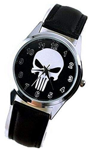 Reloj De Cuero Con Logo De Calavera De Frank Castle