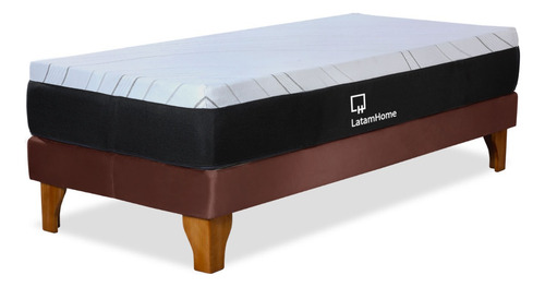 Cama Europea Zen Top Spring Hybrid Tela Velvet 1.5 Plazas
