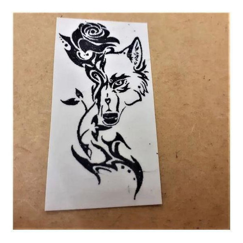 Tatuagem Temporária 3i - Lobo E Rosa