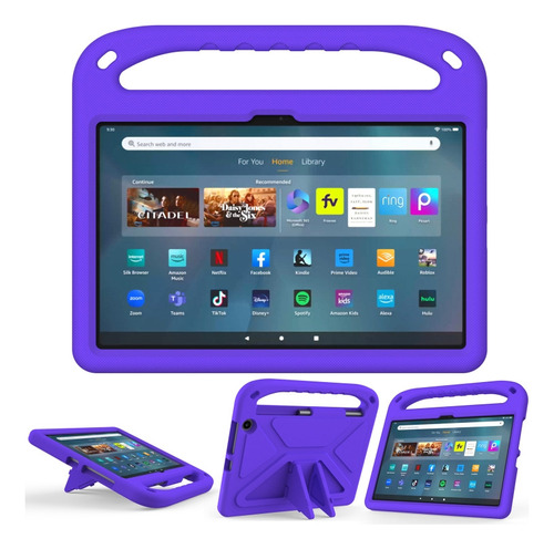 Funda De Tableta Eva Con Asa Morada Para Amazon Kindle Fire