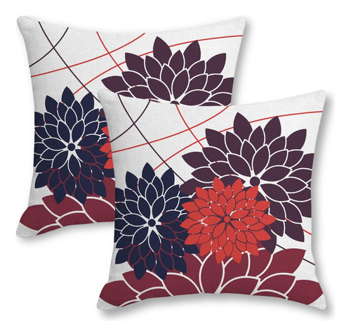 Juego De 2 Fundas De Almohada De Dalia De Color Negro B...