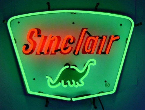 Señal Neon 24  Sinclair Dinosaurio Dino Sign Beer Bar