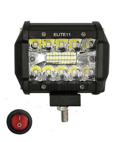 1 Farol De Milha Jeep Off Road Suv Led 60w Luz Branca +botão
