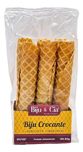 Biscoito Biju Crocante Biju & Cia 85g - Caixa com 10 pacotes