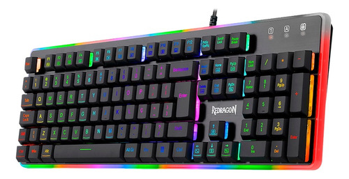 Teclado Gamer Redragon Dyaus K509 Color Negro Con Luz Rgb