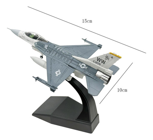 A Modelo De Aleación Fundida A Escala 1/100, F16c Fighter,