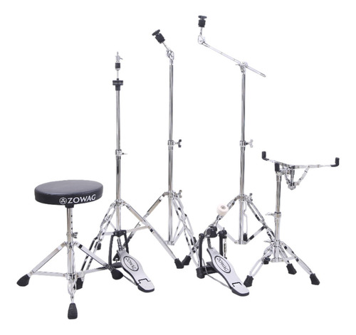 Kit De Ferragens Para Bateria Completa Zowag Hardware Hpk300 Cor Cromo