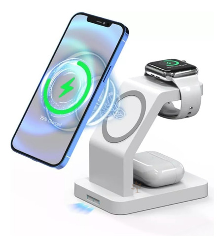 Carregador Sem Fio Para iPhone Apple Watch AirPods Indução B