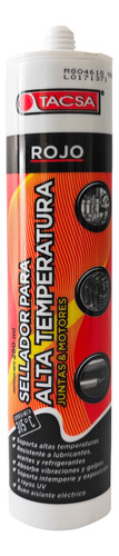 Sellador Silicona Alta Temperatura Tacsa 280ml Rojo