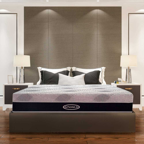 Colchón Queen Size América Plus Easy Fit Memory Medio 28 Cm Color Blanco