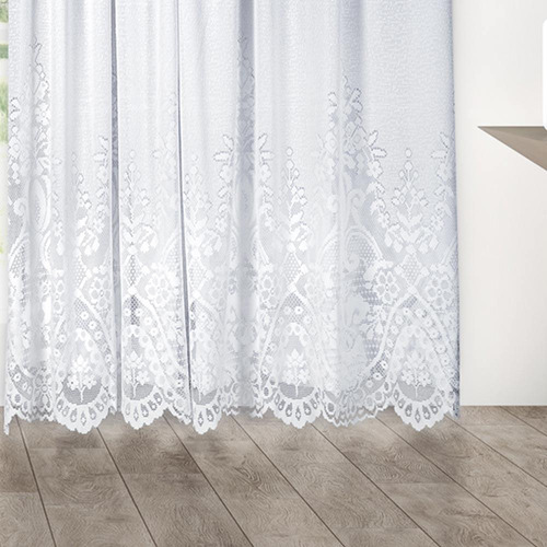Cortina Branca Renda Com Forro Sala Quarto 4,0larg X 2,50alt