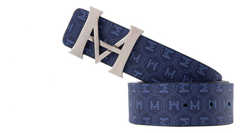 Cinturon Casual Monograma Doble Faz 4 Noche Azul Cinturon Ho Talla S