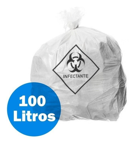 Saco De Lixo Infectante 100 Litros Reforçado - 100 Unidades