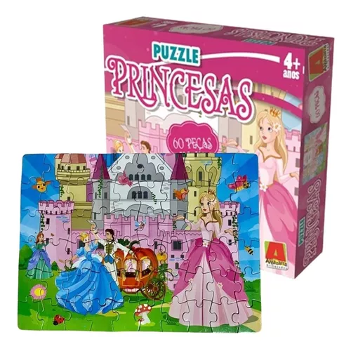 Puzzle Educativo 60 Peças Quebra Cabeça Princesas Disney