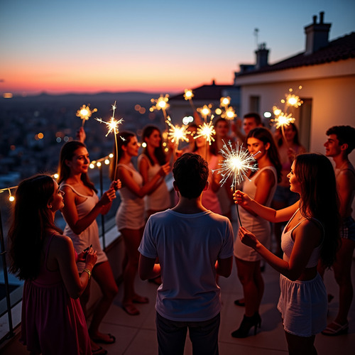 12 Luces De Bengala Estrella Chispa Multiusos