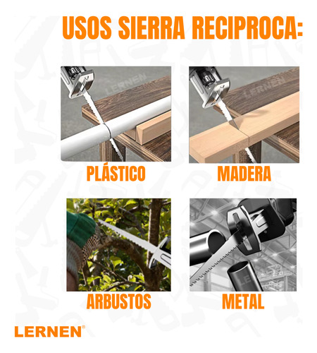Sierra Sable Reciproca Inalámbrica Lernen + 2 Baterías