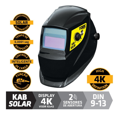 Máscara De Solda Automática Kab Solar Msea 901 Super Tork 4k