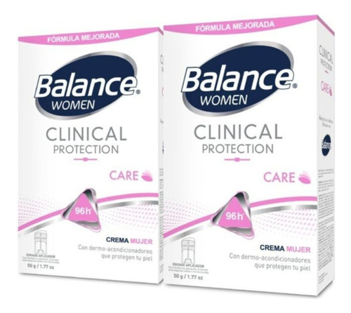 Desodorante Balance crema Clinical Care mujer 2 unidades de 50gr
