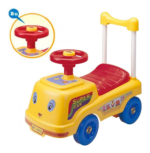 Imagen 3 de 3 de Carrito Montable Mytek Súper Car Amarillo - M5511