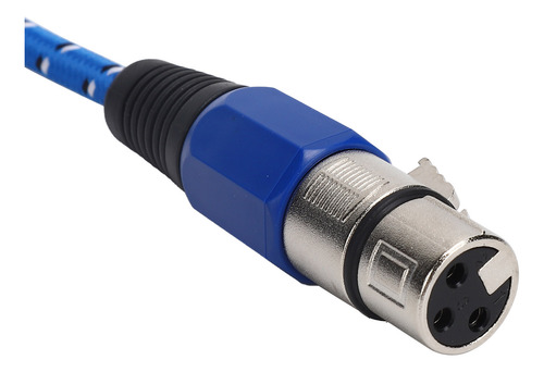 Cable Xlr Para Micrófono, Tejido Azul, 3 Pines, Accesorio Fe