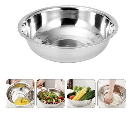 Set X3 Bowls Batidor Acero In Amazar Servir Reposteria 34cm 