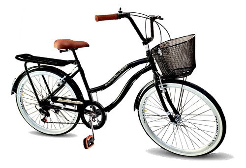Bicicleta Aro 26 Urbana Vintage Com Cesta E Bagageiro