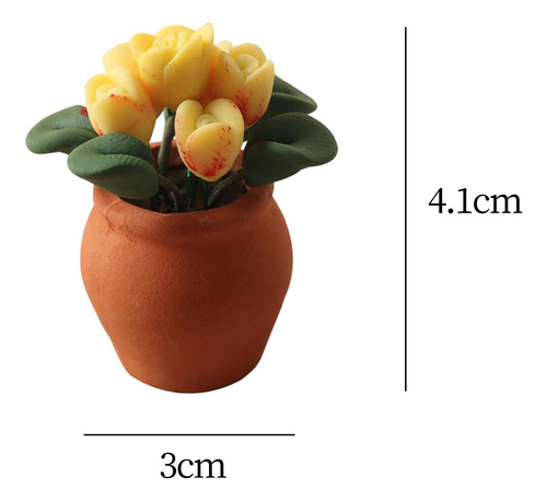 Mini Casa De Muñecas Modelo De Flor En Maceta Bonsái