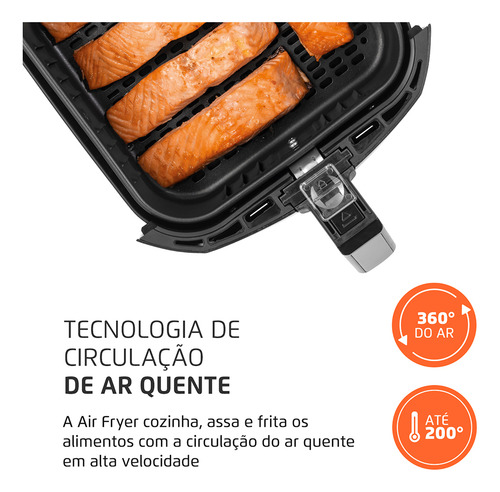 Fritadeira Sem Óleo 5l Mondial Preto/inox 1900w Afn-50-bi Preto/inox