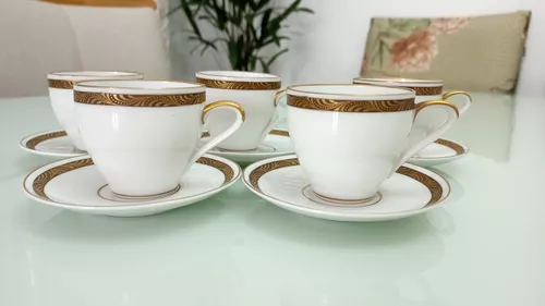 maravilhoso aparelho café porcelana mauá dec.ouro18k,déc.60