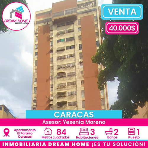 Apartamento En Venta Urb El Paraíso Sector Puente Hierro Torre Artusa - Caracas 