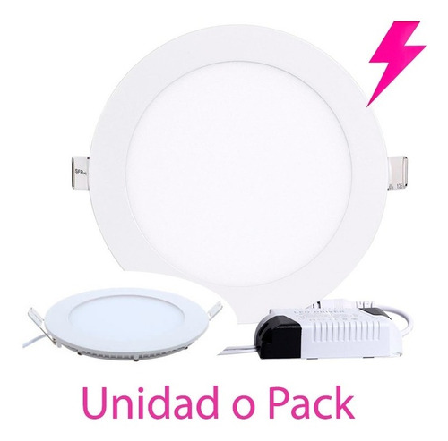 Panel Led Incrustar Redondo Luz Blanca 9w Certifica