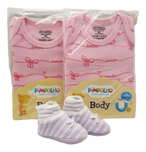  Bodys Pack De 2 + Zapatitos/escarpines Para Bebés Rn