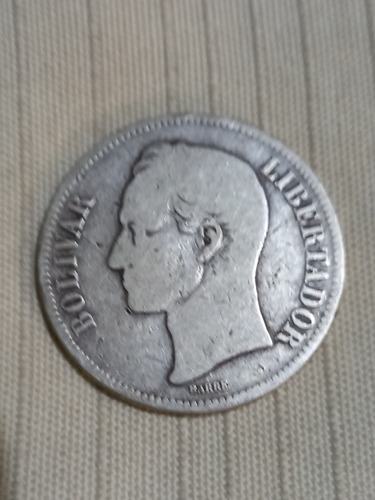 Moneda De Plata De 5 Bolivares 