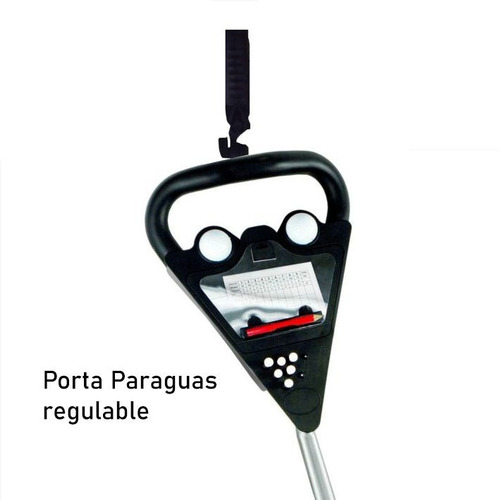 Imagen 5 de 6 de Rieragolf Carro Manual Golf 3 Ruedas Powerbilt C/portaparagu