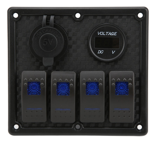 Panel De Botones Basculantes, Voltímetro De 4 Bandas, 5 Pine